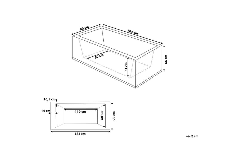 Varadero Spabad 183 cm - Sort - Hus & renovering - Køkken & bad - Badeværelse - Badekar - Boblebadekar & massagebadekar