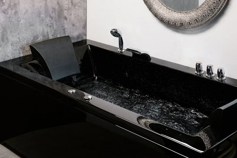 Varadero Spabad 183 cm - Sort - Hus & renovering - Køkken & bad - Badeværelse - Badekar - Boblebadekar & massagebadekar