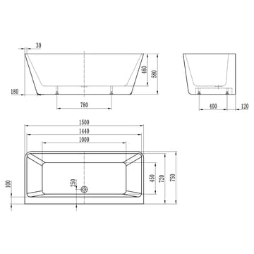 Andrum Badekar - Hvid - Hus & renovering - Køkken & bad - Badeværelse - Badekar - Fritstående badekar