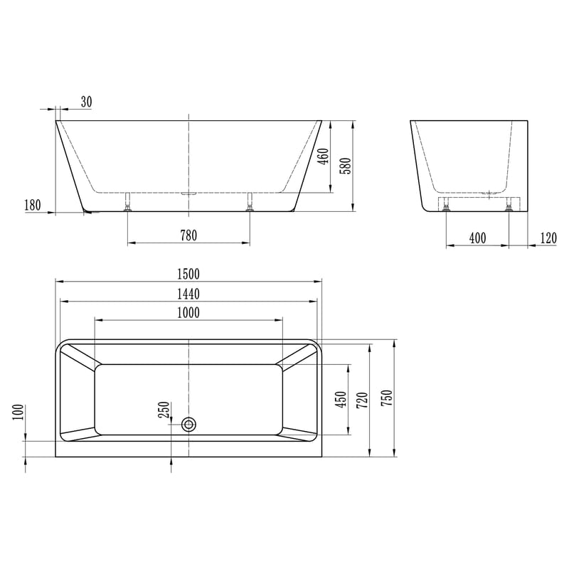 Andrum Badekar - Hvid - Hus & renovering - Køkken & bad - Badeværelse - Badekar - Fritstående badekar