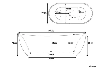 Antigua badekar 170 cm - Hvid - Hus & renovering - Køkken & bad - Badeværelse - Badekar - Fritstående badekar