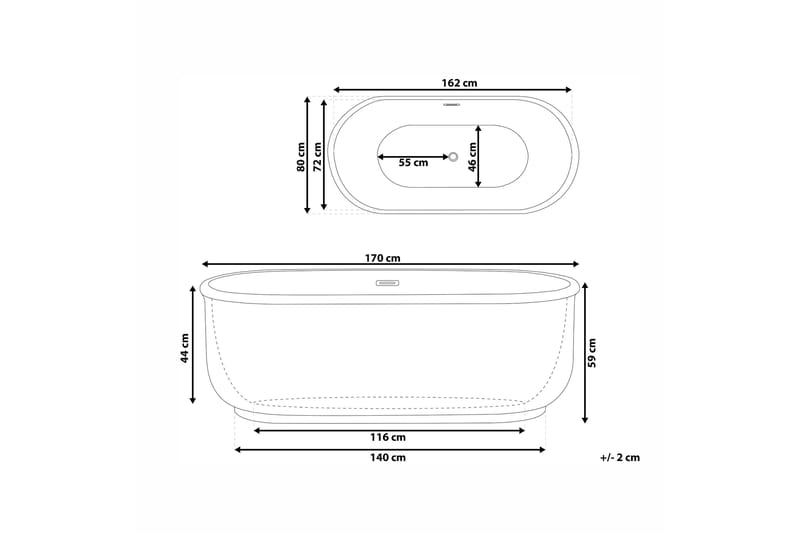 Attsjö Badekar Fritstående - Hvid - Hus & renovering - Køkken & bad - Badeværelse - Badekar - Fritstående badekar