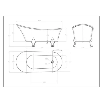 Badekar med løvefødder Bathlife Fossing Hvid - Hus & renovering - Køkken & bad - Badeværelse - Badekar - Fritstående badekar