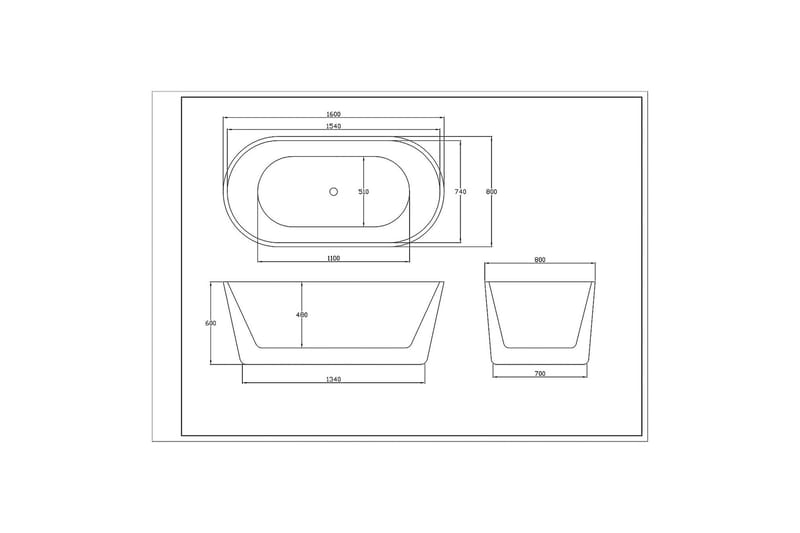 Badkar Bathlife Vit - Hus & renovering - Køkken & bad - Badeværelse - Badekar - Fritstående badekar
