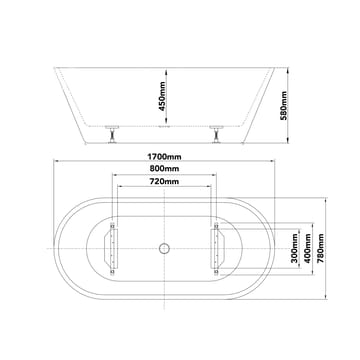 Balans Badekar 170 cm - Hvid - Hus & renovering - Køkken & bad - Badeværelse - Badekar - Fritstående badekar