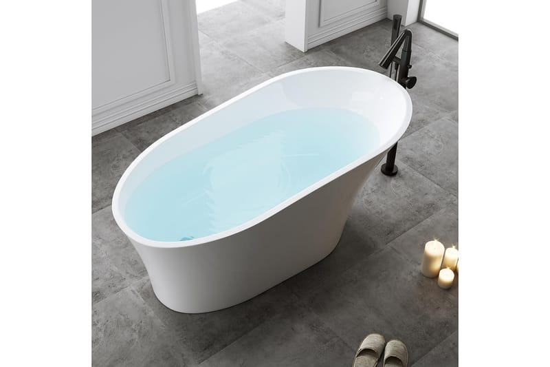 Bathlife Chic Badekar Fritstående 165 cm - Hvid - Fritstående badekar