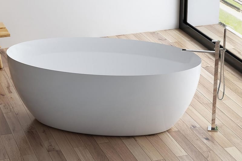Bathlife Moderne Badkar 160 cm Ovalt Fristående - Hvid - Fritstående badekar