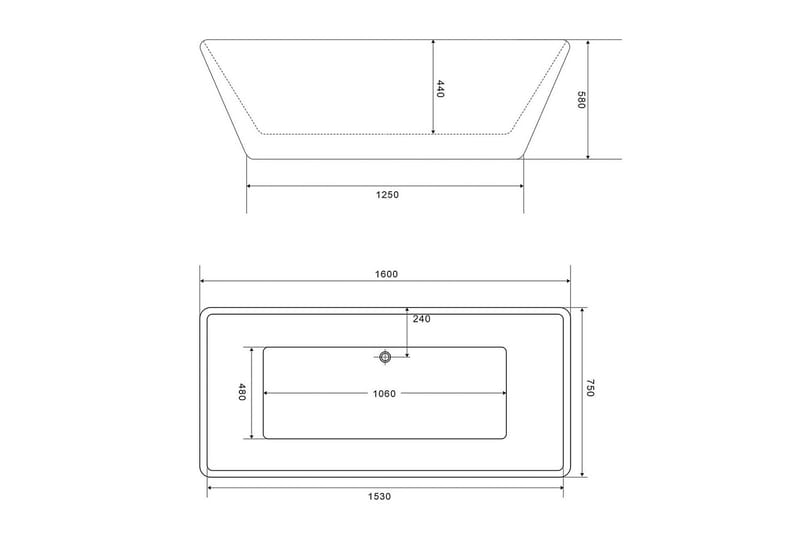 Fristående badkar Bathlife Vit - Hus & renovering - Køkken & bad - Badeværelse - Badekar - Fritstående badekar