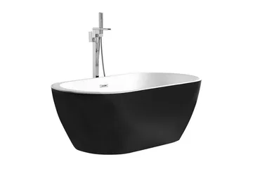 Fritstående badekar 170 x 80 cm oval Sort NEVIS - Sort - Hus & renovering - Køkken & bad - Badeværelse - Badekar - Fritstående badekar
