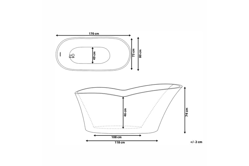 Hiddenlak Badekar Fritstående - Hvid - Hus & renovering - Køkken & bad - Badeværelse - Badekar - Fritstående badekar