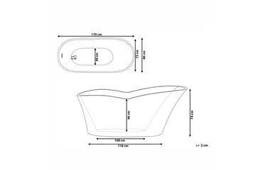 Hiddenlak Badekar Fritstående - Hvid - Hus & renovering - Køkken & bad - Badeværelse - Badekar - Fritstående badekar