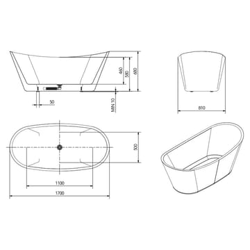 Ideal Relax Badekar Bathlife - Hus & renovering - Køkken & bad - Badeværelse - Badekar - Fritstående badekar