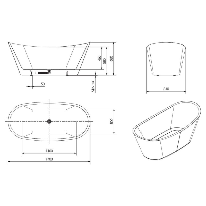 Ideal Relax Badekar Bathlife - Hus & renovering - Køkken & bad - Badeværelse - Badekar - Fritstående badekar