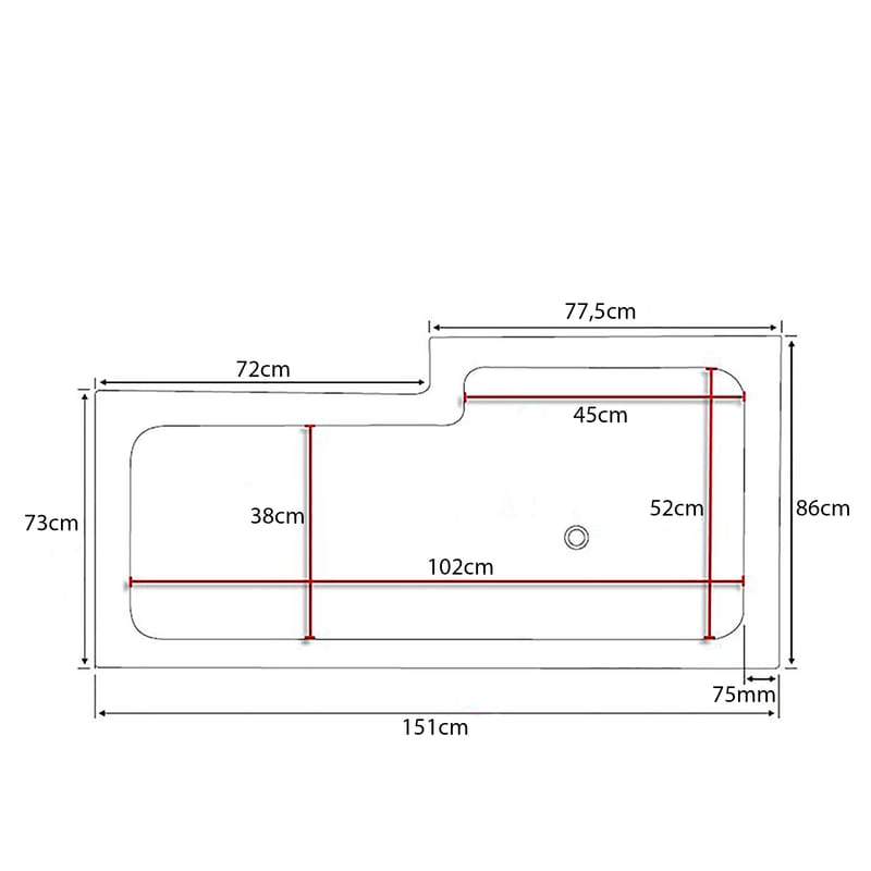 Behag Badekar 150 cm - Hvid - Hus & renovering - Køkken & bad - Badeværelse - Badekar