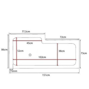 Behag Badekar 150 cm - Hvid - Hus & renovering - Køkken & bad - Badeværelse - Badekar