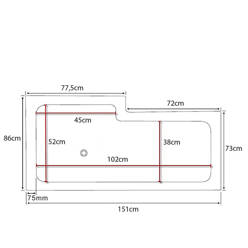 Behag Badekar 150 cm - Hvid - Hus & renovering - Køkken & bad - Badeværelse - Badekar