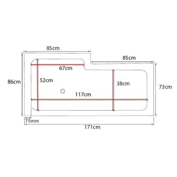 Behag Badekar 170 cm Højre - Hvid - Hus & renovering - Køkken & bad - Badeværelse - Badekar