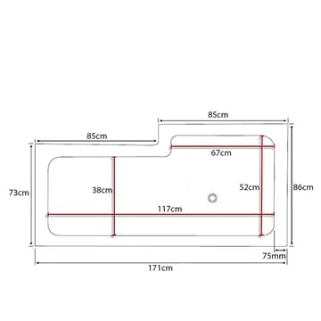 Behag Badekar 170 cm Venstre - Hvid - Hus & renovering - Køkken & bad - Badeværelse - Badekar