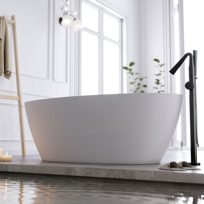 Bathlife Sund Siddebadekar 170 cm - Mat Hvid - Hus & renovering - Køkken & bad - Badeværelse - Badekar