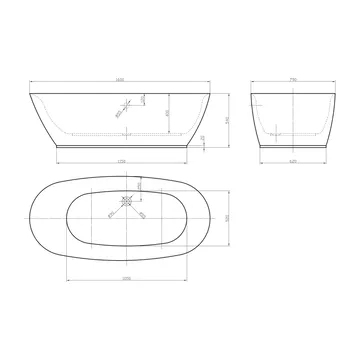 Ideal Ovalt Siddebadekar 160 cm - Hus & renovering - Køkken & bad - Badeværelse - Badekar - Fritstående badekar