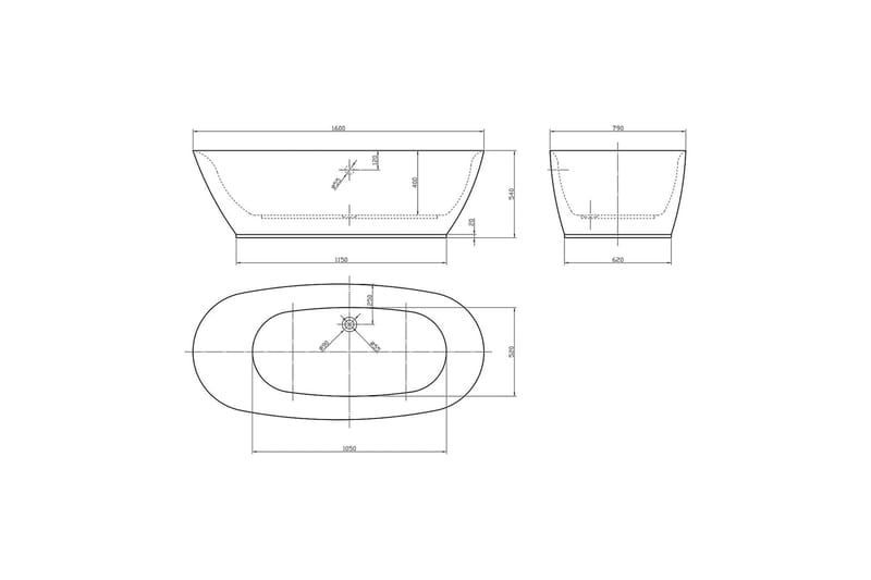 Sittbadkar Bathlife Vit - Hus & renovering - Køkken & bad - Badeværelse - Badekar - Fritstående badekar