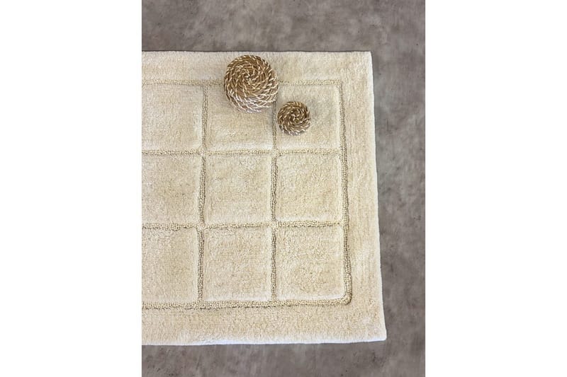 Badeværelsesmåtte Firkant - 50x80 cm, Creme - Hus & renovering - Køkken & bad - Badeværelse - Badeværelsestilbehør