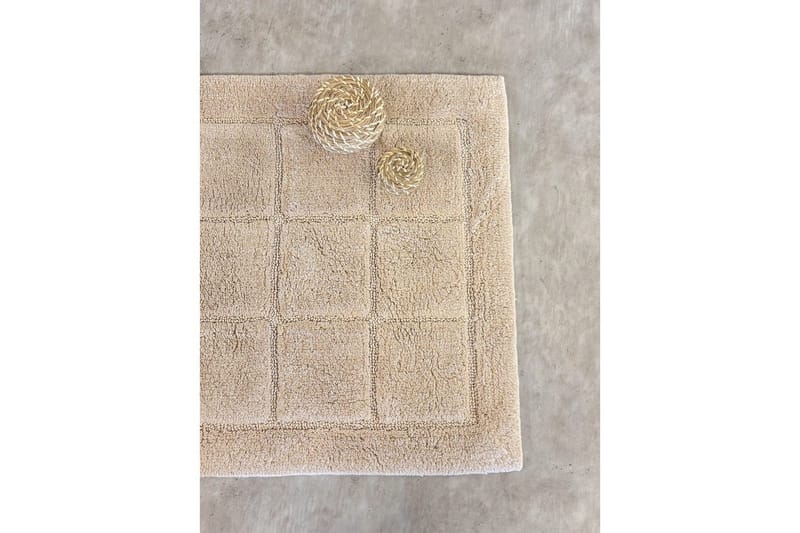 Badeværelsesmåtte Firkant - 50x80 cm, Natur - Tekstiler - Tæpper - Badeværelsesmåtte