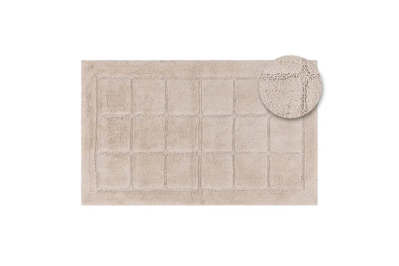 Badeværelsesmåtte Firkant - 50x80 cm, Natur - Tekstiler - Tæpper - Badeværelsesmåtte