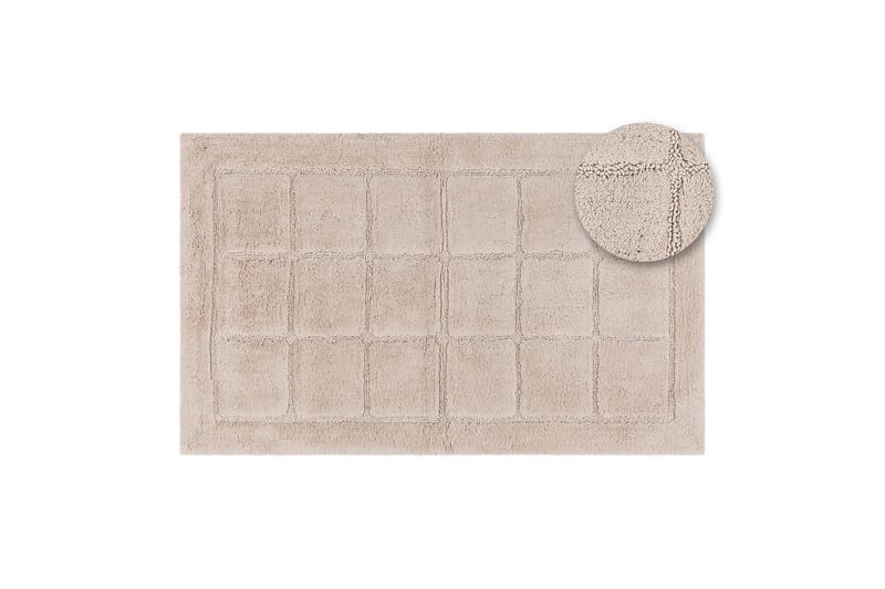 Badeværelsesmåtte Firkant - 50x80 cm, Natur - Tekstiler - Tæpper - Badeværelsesmåtte