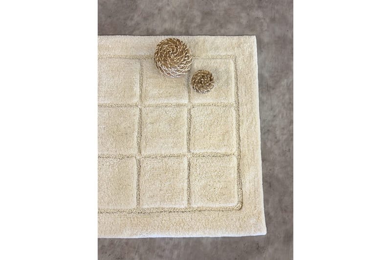 Badeværelsesmåtte Firkant - 70x120 cm, Creme - Tekstiler - Tæpper - Badeværelsesmåtte