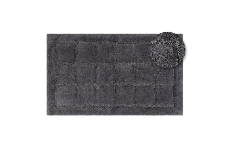 Badeværelsesmåtte Firkant - 70x120 cm, Grå - Tekstiler - Tæpper - Badeværelsesmåtte