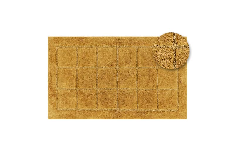 Badeværelsesmåtte Firkant - 70x120 cm, Gul - Tekstiler - Tæpper - Badeværelsesmåtte