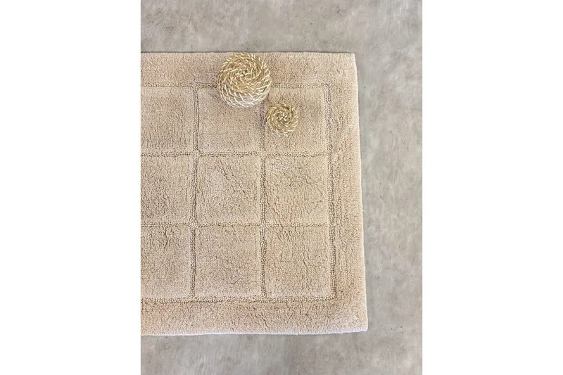 Badeværelsesmåtte Firkant - 70x120 cm, Natur - Tekstiler - Tæpper - Badeværelsesmåtte