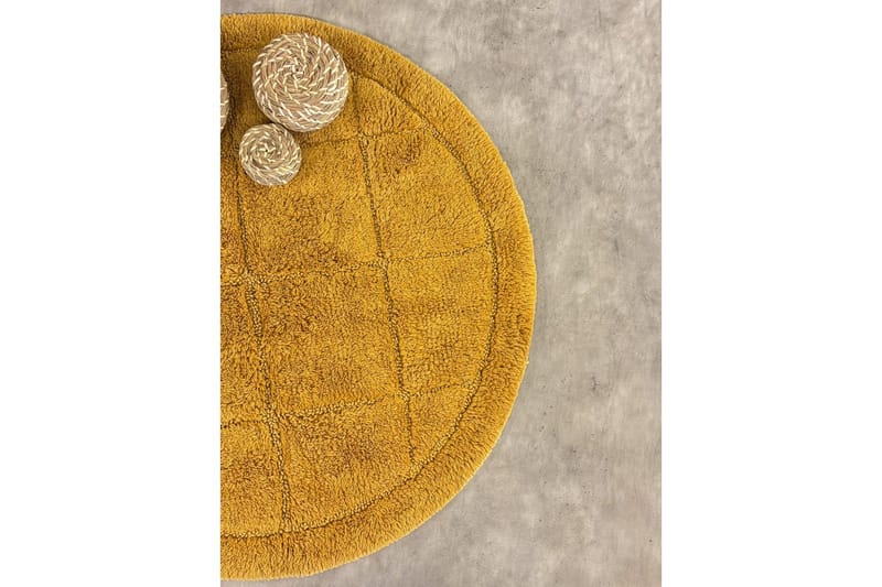 Badeværelsesmåtte Firkant - 80x80 cm, Gul - Tekstiler - Tæpper - Badeværelsesmåtte