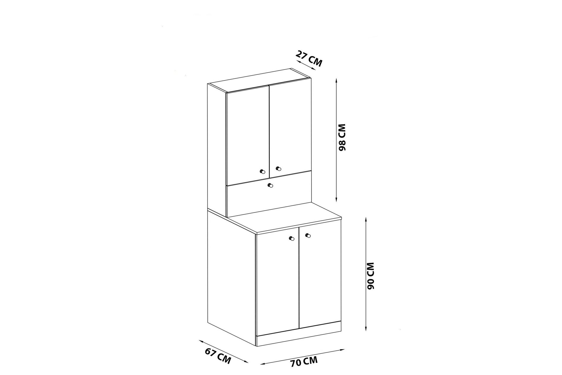 Palmira Badeværelsesskab 70x90 cm Hvid - Hanah Home - Hus & renovering - Køkken & bad - Badeværelse - Badeværelsesmøbler - Badeværelsesskab
