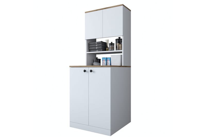 Akashya Badeværelsesskab 70x183,6 cm Hvid/Brun - Hanah Home - Hus & renovering - Køkken & bad - Badeværelse - Badeværelsesmøbler - Badeværelsesskab