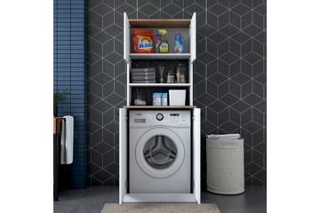 Akashya Badeværelsesskab 70x183,6 cm Hvid/Brun - Hanah Home - Hus & renovering - Køkken & bad - Badeværelse - Badeværelsesmøbler - Badeværelsesskab