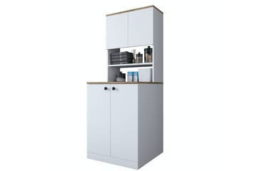 Akashya Badeværelsesskab 70x183,6 cm Hvid/Brun - Hanah Home - Hus & renovering - Køkken & bad - Badeværelse - Badeværelsesmøbler - Badeværelsesskab