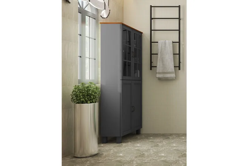 Alby Højskab til Badeværelse 130x75x30 cm - Grå - Hus & renovering - Køkken & bad - Badeværelse - Badeværelsesmøbler - Badeværelsesskab