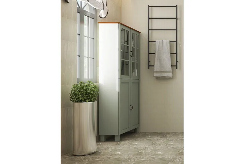 Alby Højskab til Badeværelse 130x75x30 cm - Grøn - Hus & renovering - Køkken & bad - Badeværelse - Badeværelsesmøbler - Badeværelsesskab