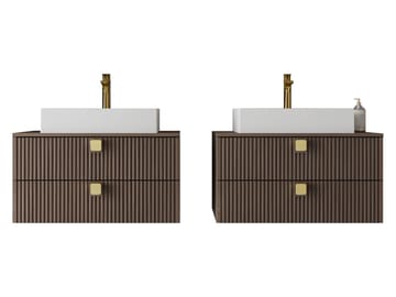 Alima Håndvask - Brun|guld - Hus & renovering - Køkken & bad - Badeværelse - Badeværelsesmøbler - Komplette møbelpakker