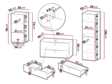 Alima Møbelpakke til badeværelset Håndvask - Brun|hvid|guld - Hus & renovering - Køkken & bad - Badeværelse - Badeværelsesmøbler - Komplette møbelpakker