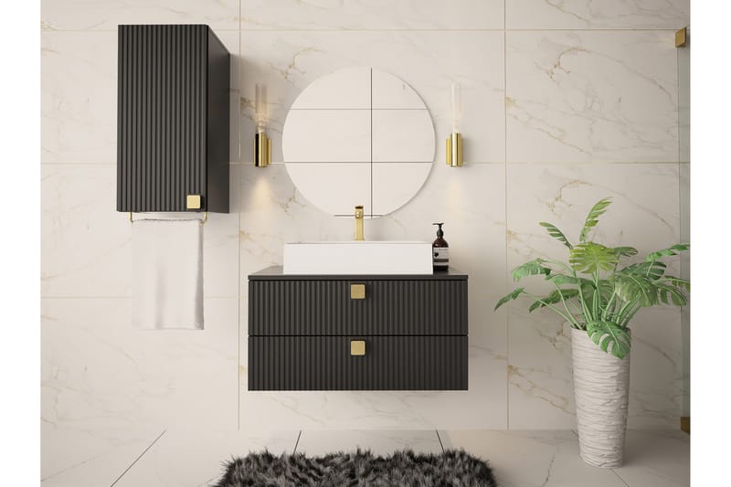 Alima Møbelsæt til Badeværelse - Sort - Hus & renovering - Køkken & bad - Badeværelse - Badeværelsesmøbler - Komplette møbelpakker