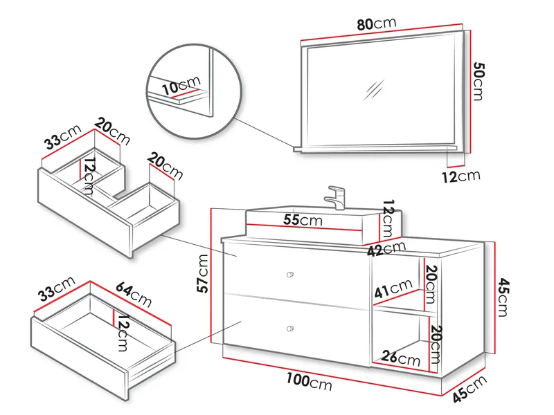 Askersund Badeværelsesmøbelsæt - Beige - Hus & renovering - Køkken & bad - Badeværelse - Badeværelsesmøbler - Komplette møbelpakker