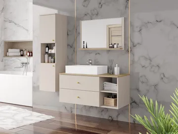 Askersund Badeværelsesmøbelsæt - Beige - Hus & renovering - Køkken & bad - Badeværelse - Badeværelsesmøbler - Komplette møbelpakker