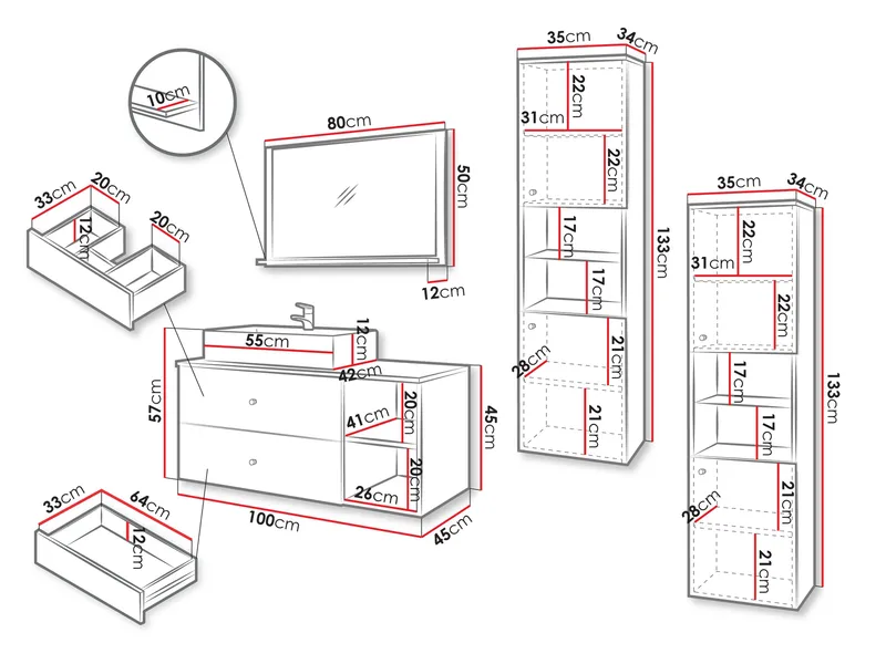 Askersund Badeværelsesmøbelsæt - Beige - Hus & renovering - Køkken & bad - Badeværelse - Badeværelsesmøbler - Komplette møbelpakker