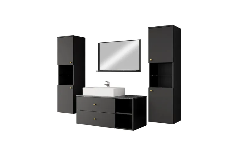 Askersund Møbelsæt til Badeværelse, Sort
