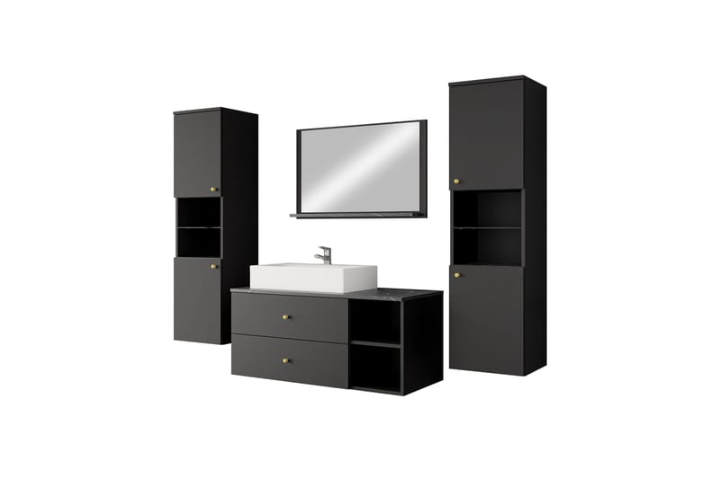 Askersund Møbelsæt til Badeværelse, Sort