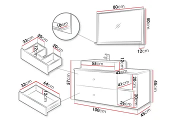 Askersund Møbelsæt til Badeværelse - Hus & renovering - Køkken & bad - Badeværelse - Badeværelsesmøbler - Komplette møbelpakker