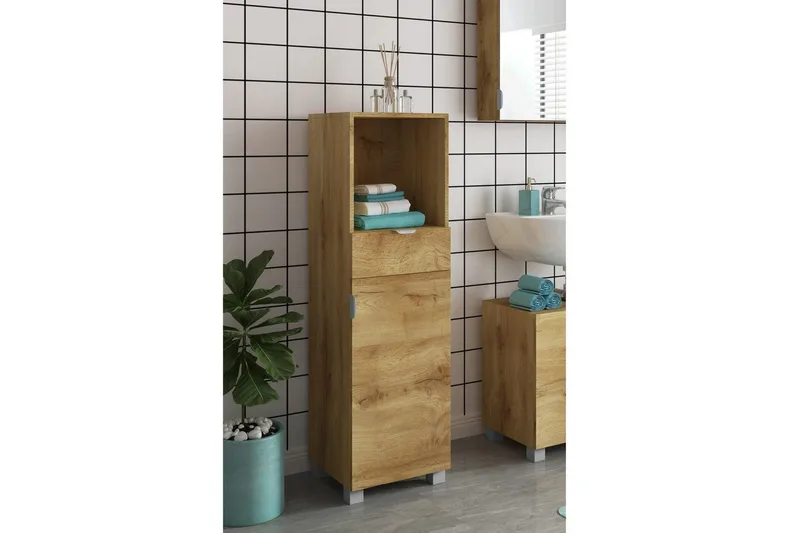 Atlas Højskab til Badeværelse 129x38x36 cm - Natur - Hus & renovering - Køkken & bad - Badeværelse - Badeværelsesmøbler - Badeværelsesskab